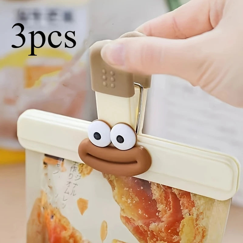 Clips de Fermeture Créatifs pour Sacs Alimentaires – Lot de 3